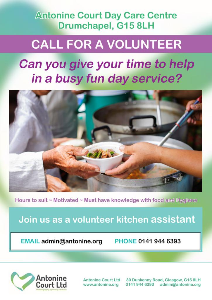 Volunteer Kitchen Assistant Ad